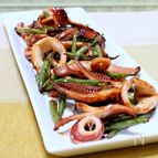 いかとインゲンのバタポン炒め