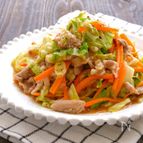豚こまと春キャベツとにんじんの旨味噌マヨ炒め