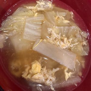 イトマルの作ってみた!投稿(炒め大根と白菜の卵スープ・炒める事でこくアップ！)