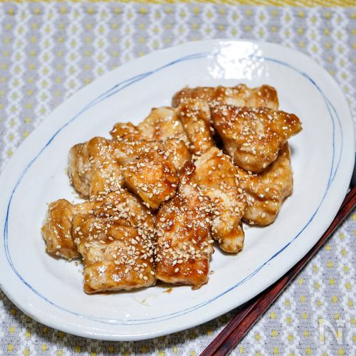 さっぱりと「鶏ささ身肉の甘酢あん炒め」