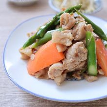 豚肉とアスパラ人参の旨炒め