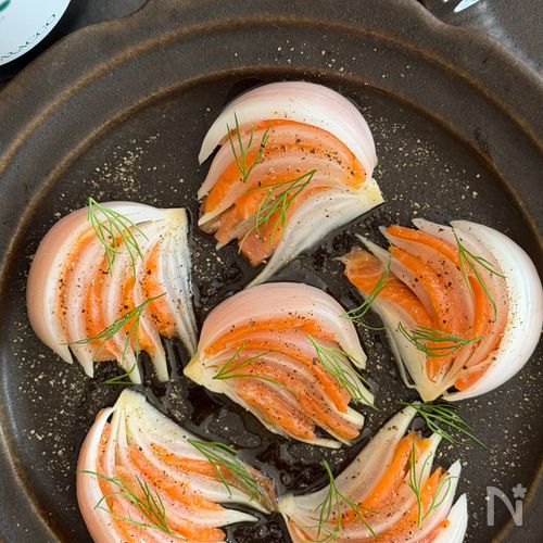レンジで簡単！新玉サーモン