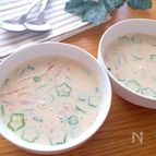 3分で完成‼️トロトロ♡オクラとベーコンの豆乳味噌スープ
