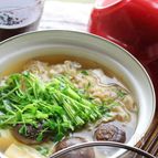 きのこと豆苗の湯豆腐