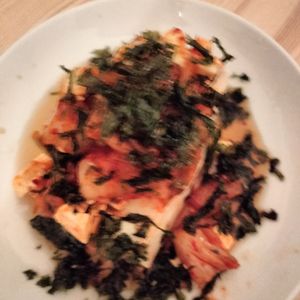 和音の作ってみた!投稿(パパッと簡単♪韓国居酒屋さんの☆冷奴☆🍺キムチーズ温玉😋)