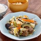 夏野菜と豚肉の甘辛味噌炒め
