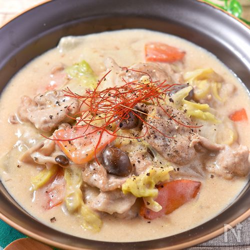 豚こま白菜の中華風クリーム煮│とろ～りコク旨でご飯が進む！