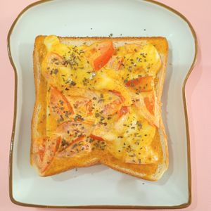 milkの作ってみた!投稿(【簡単・絶品】カレーとまとトースト)