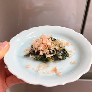 ケの作ってみた!投稿(【小松菜のお浸し】レンチン1発で♡あると嬉しい1品♪)