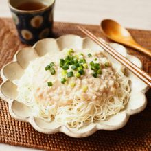 レンジで出来る！鶏生姜の肉あんかけそうめん