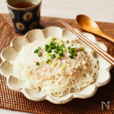 レンジで出来る!鶏生姜の肉あんかけそうめん