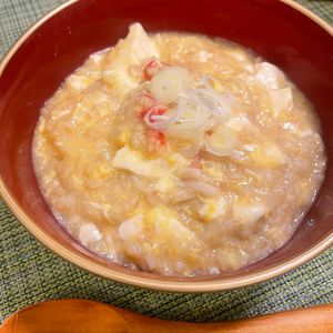 みっさキッチンの作ってみた!投稿(崩し豆腐のとろみカニ玉スープ)