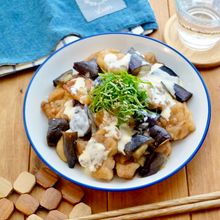 鶏肉と茄子の甘酢マヨ照り焼き