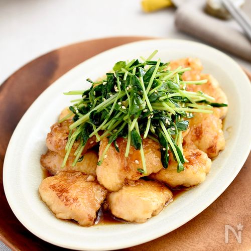 【コスパ最強!食欲そそる】鶏むね肉と豆苗の中華だれ