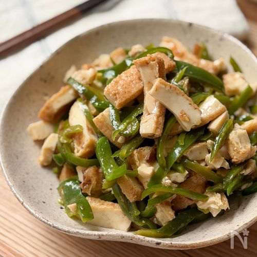 レンジで3分！【ピーマンと厚揚げのおかかあえ】