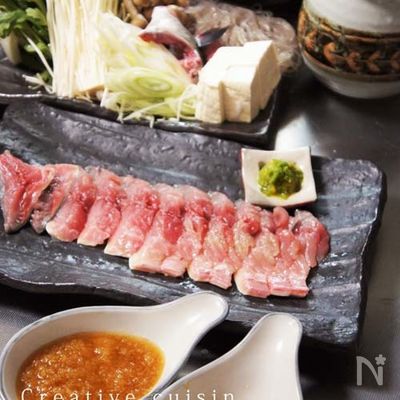 美肌★みぞれ柚子酢ダレで鯖しゃぶしゃぶ鍋