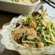 水菜と豆のピリ辛白和え