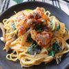 チキンときのこのクリームパスタ