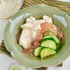 鶏むね肉とおばけきゅうりの涼やか梅ジュレ仕立て