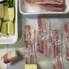 【レンチンレシピ】簡単♪旨し♪ズッキーニの甘味噌がけ肉巻き♪の工程1