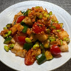 楽ラク手抜キッチン🐶🐾の作ってみた!投稿(パクパク食べられる《韓国風♡チョップドサラダ》)