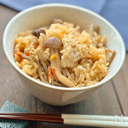 コクしっかり♪鶏ひき肉の甘辛炊き込みごはん