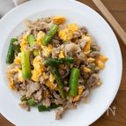 『豚とアスパラと卵のコクうま炒め』＃お弁当おかず