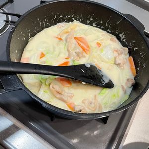 1169387の作ってみた!投稿(【白菜と鶏むね肉のクリーム煮】とろっと♡生クリーム無しで簡単)