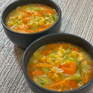 楽ラク手抜キッチン🐶🐾の作ってみた!投稿(野菜の甘みたっぷり♩ふわたまコーンスープ)