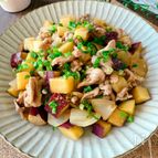 ボリュームおかず♡さつまいもと豚肉の甘酢炒め