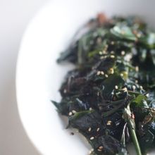 早採りわかめと菜花のペペロンチーノ