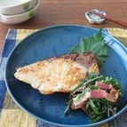 ぶりのソテー☆青じそベーコン添え