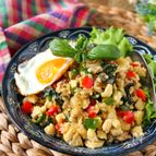 豆腐でヘルシー＊ガパオ炒飯