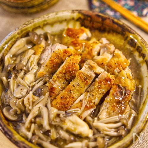 焼いてかけるだけ！きのこあんのチキンステーキ