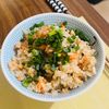 金の作ってみた!投稿(また作ってが止まらない！鮭となめ茸と明太子の混ぜご飯)
