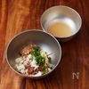 サバ缶と納豆の梅しそきつね焼き 〜サバ缶汁のとろ旨椎茸あん~の工程1