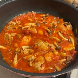 1614065の作ってみた!投稿(【鶏肉のトマト煮込み】簡単！濃厚トマトソースが絶品♩)
