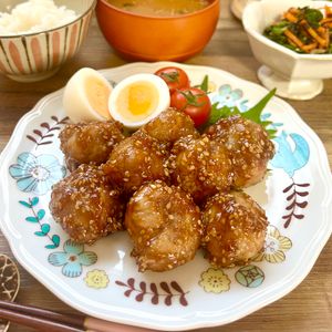 のりのり🐾🎀🤍の作ってみた!投稿(豚こまボールの甘酢ごまだれ焼き【#お弁当#ポリ袋#包丁不要】)