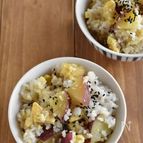 【さつまいもと栗の白だしごはん】もちもちで美味しい♡