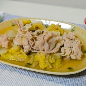 莉子の作ってみた!投稿(豚バラ白菜のうまだし煮【#簡単 #包丁不要 #うどん出汁】)
