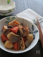 めんつゆで簡単☆にんにく味噌風味の筑前煮