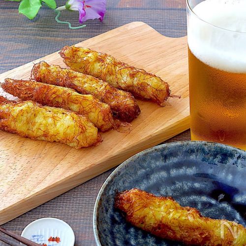 ヒゲまでごちそう♪ヤングコーンの甘辛唐揚げ