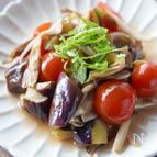 さっぱり美味しい👍🏻なすとトマトとまいたけのマリネ😋