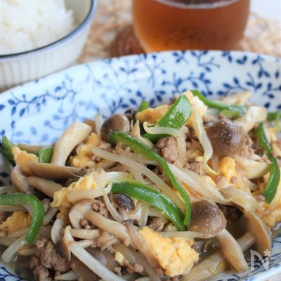 豚ひき肉ともやしのオイ酢ター炒め
