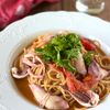 ワンパンで！味付けこれだけ！【イカとトマトの和風パスタ】