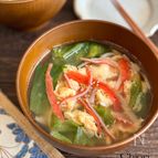煮るだけ５分☆包丁要らずのかに玉レタスープ