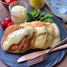 レモンバタークリームで食べる♪ヨーグルトパンケーキ