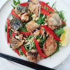 もりもり野菜☆ちょっぴりエスニックなさばの唐揚げサラダ