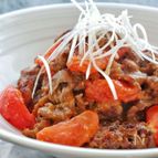 ＊牛こまトマトのにんにく味噌炒め＊