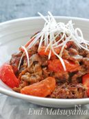 ＊牛こまトマトのにんにく味噌炒め＊